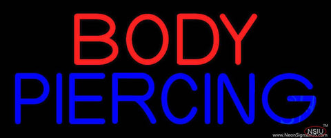 Blue Body Piercing Real Neon Glass Tube Neon Sign