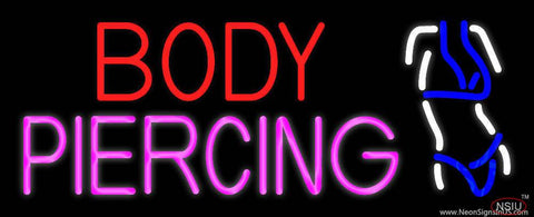 Body Piercing Logo Real Neon Glass Tube Neon Sign