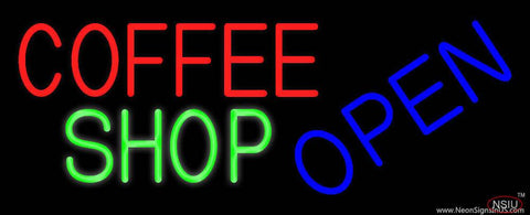 Coffee Shop Open Real Neon Glass Tube Neon Sign