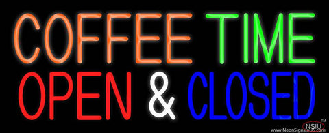 Coffee Time Open Closed Real Neon Glass Tube Neon Sign