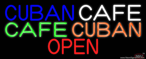 Cuban Cafe Open Real Neon Glass Tube Neon Sign 