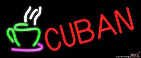 Cuban With Coffee Cup  Real Neon Glass Tube Neon Sign