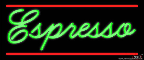 Cursive Green Espresso Real Neon Glass Tube Neon Sign 