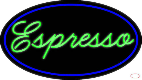 Cursive Green Espresso Real Neon Glass Tube Neon Sign 