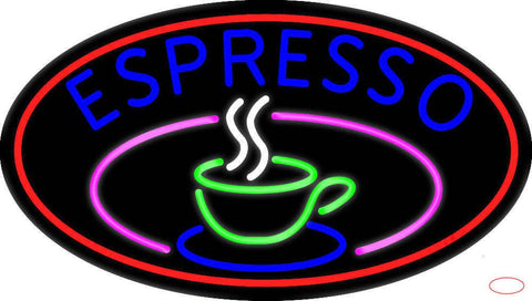 Espresso Coffee Cup Real Neon Glass Tube Neon Sign 