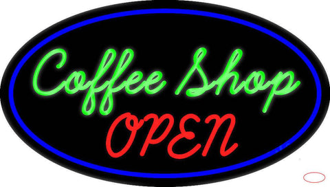 Green Coffee Shop Open Real Neon Glass Tube Neon Sign 