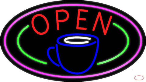 Open Coffee Real Neon Glass Tube Neon Sign 