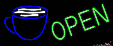 Open Coffee Real Neon Glass Tube Neon Sign 
