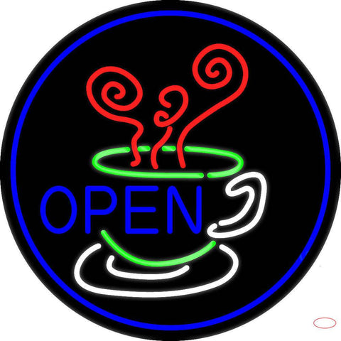 Open Inside Coffee Cup Real Neon Glass Tube Neon Sign