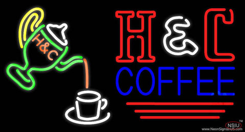 Pouring Hot Coffee In Cup Real Neon Glass Tube Neon Sign 