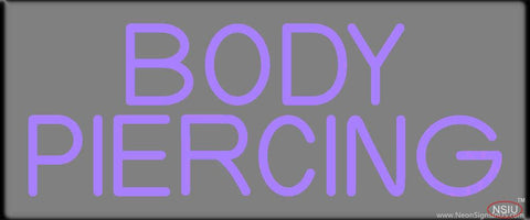 Purple Body Piercing Real Neon Glass Tube Neon Sign 