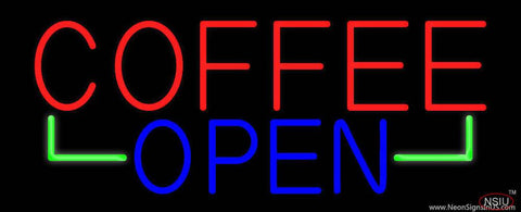 Red Coffee Open Real Neon Glass Tube Neon Sign
