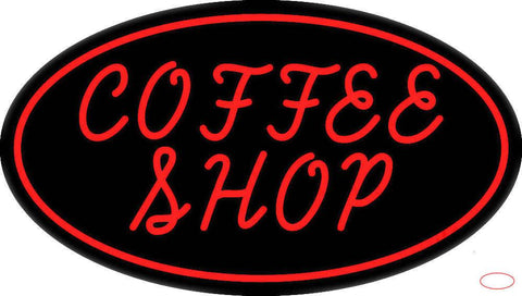 Red Coffee Shop With Red Border Real Neon Glass Tube Neon Sign