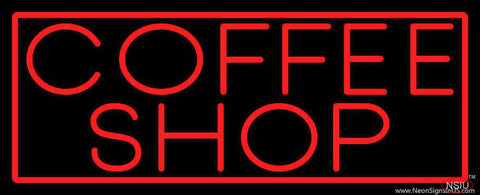 Red Coffee Shop With Red Border Real Neon Glass Tube Neon Sign 