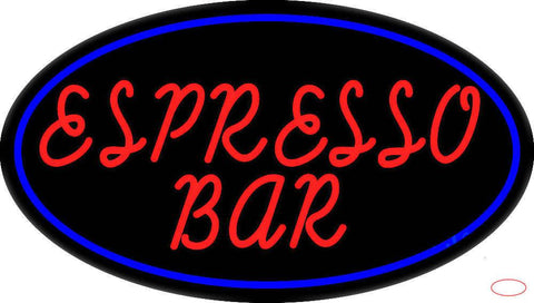 Red Espresso Bar Real Neon Glass Tube Neon Sign 