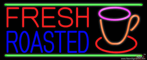 Red Fresh Roasted Coffee Cup Real Neon Glass Tube Neon Sign 