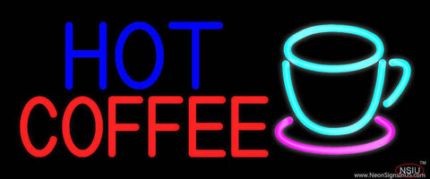 Red Hot Coffee With Cup Real Neon Glass Tube Neon Sign 