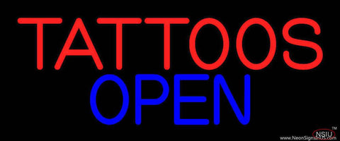 Tattoos Open Real Neon Glass Tube Neon Sign 