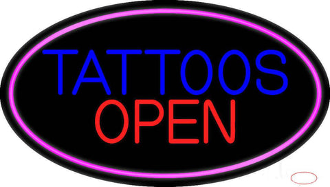 Tattoos Open Real Neon Glass Tube Neon Sign