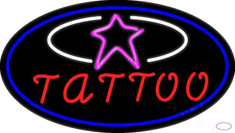 Tattoos With Star Logo Real Neon Glass Tube Neon Sign 