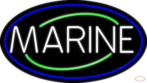 White Marine Real Neon Glass Tube Neon Sign