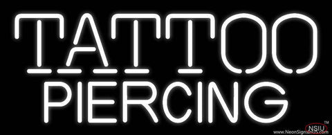 White Tattoo Piercing Real Neon Glass Tube Neon Sign 