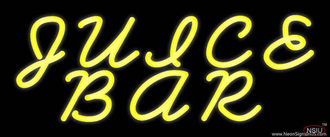 Yellow Juice Bar Real Neon Glass Tube Neon Sign