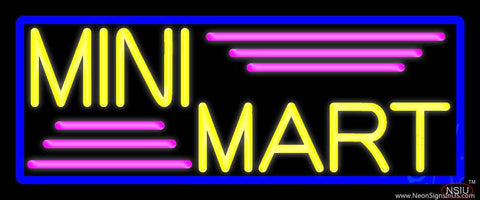 Yellow Mini Mart Real Neon Glass Tube Neon Sign