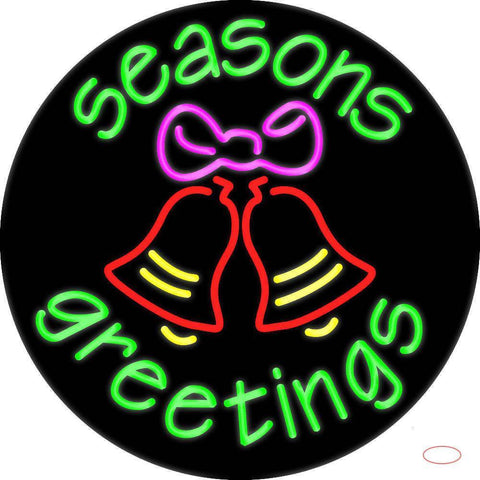 Cursive Seasons Greetings  Real Neon Glass Tube Neon Sign 