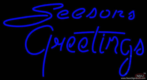 Cursive Seasons Greetings Real Neon Glass Tube Neon Sign