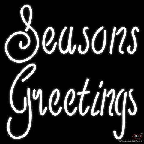 Cursive Seasons Greetings Real Neon Glass Tube Neon Sign 