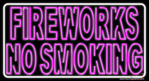 Double Stroke Fire Works No Smoking  Real Neon Glass Tube Neon Sign