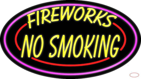 Double Stroke Fire Works No Smoking  Real Neon Glass Tube Neon Sign