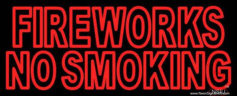 Double Stroke Fire Works No Smoking Real Neon Glass Tube Neon Sign