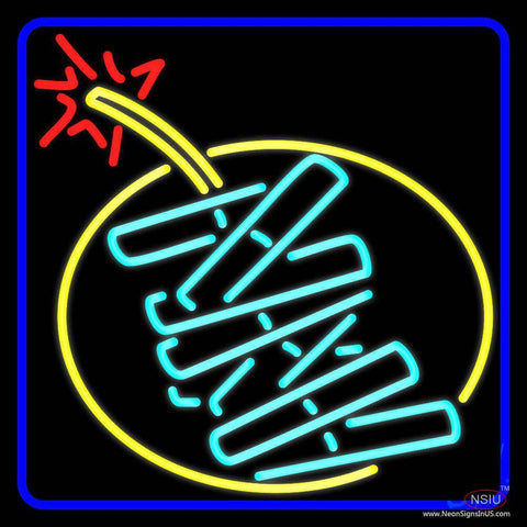 Fire Work Bomb  Real Neon Glass Tube Neon Sign 