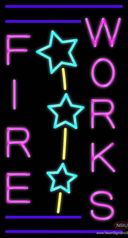 Fire Work Multi Color  Real Neon Glass Tube Neon Sign 