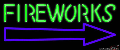 Fireworks With Arrow  Real Neon Glass Tube Neon Sign