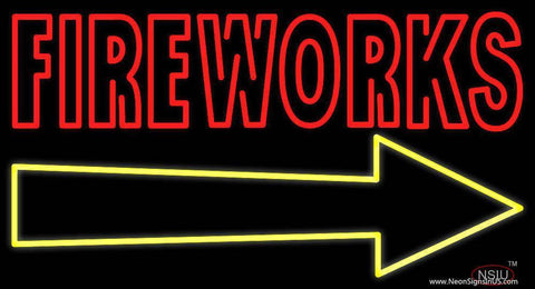 Fireworks With Arrow Real Neon Glass Tube Neon Sign