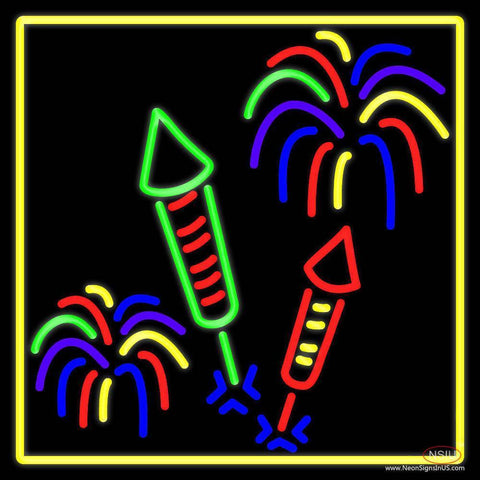 Fire Work With Multi Color  Real Neon Glass Tube Neon Sign 