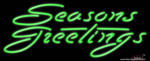 Green Seasons Greetings Real Neon Glass Tube Neon Sign 