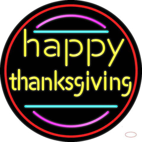 Happy Thanksgiving  Real Neon Glass Tube Neon Sign 