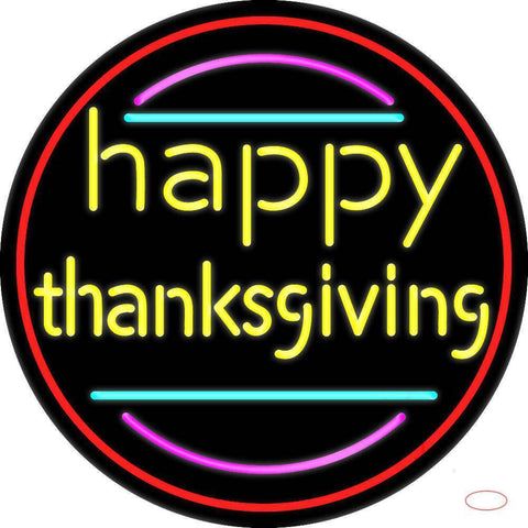 Happy Thanksgiving  Real Neon Glass Tube Neon Sign