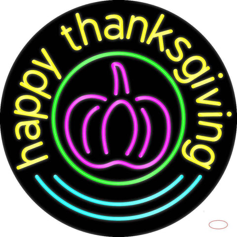 Happy Thanksgiving  Real Neon Glass Tube Neon Sign