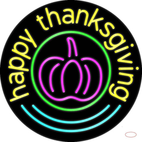 Happy Thanksgiving  Real Neon Glass Tube Neon Sign 