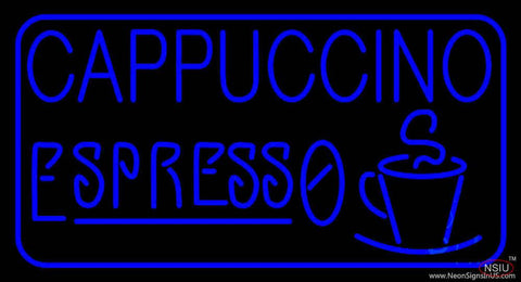 Blue Cappuccino Espresso Real Neon Glass Tube Neon Sign 