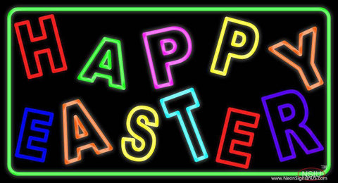 Purple Happy Easter  Real Neon Glass Tube Neon Sign 