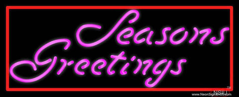 Cursive Seasons Greetings  Real Neon Glass Tube Neon Sign 