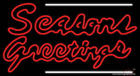 Double Stroke Seasons Greetings  Real Neon Glass Tube Neon Sign 