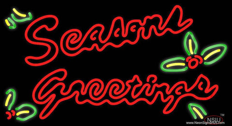 Seasons Greetings With Holy Real Neon Glass Tube Neon Sign