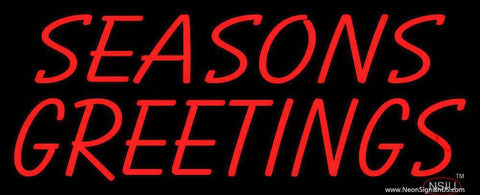 Seasons Greetings Block Real Neon Glass Tube Neon Sign